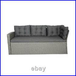 10 seater storage bench garden furniture grey rattan corner sofa dining set