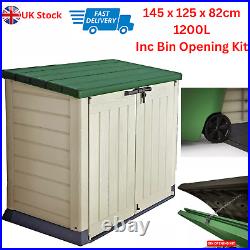 1200L Garden Storage Box Utility Chest Cushion Shed Plastic Large Outdoor Garden