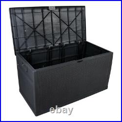 120gal 460l Outdoor Garden Plastic Storage Deck Box Chest Tools Cushions Toys Lo