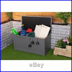 190L Outdoor Garden Plastic Storage Utility Chest Cushion Shed Box Waterproof UK