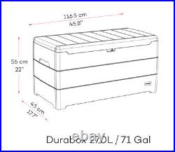 270L Outdoor Plastic Storage Box Utility Chest Garden Furniture with Locking Lid
