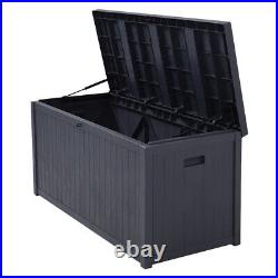 290/430L Garden Storage Utility Box Chest Cushion Shed Large Trunk Bench Plastic