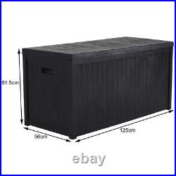 290/430L PP Plastic Garden Storage Box Outdoor Patio Shed Utility Cushion Chest