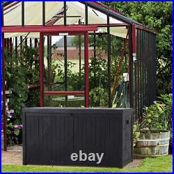 290/430L PP Plastic Garden Storage Box Outdoor Patio Shed Utility Cushion Chest