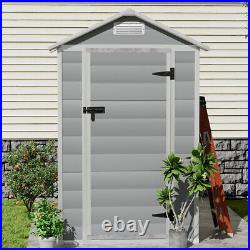 3ftx4ft Small Cottage Apex Roof Plastic Garden Storage Shed Tool House in Grey
