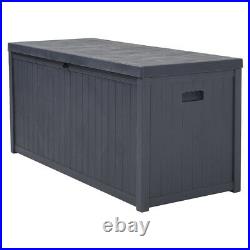 430L Storage Box Outdoor Garden Cushion Deck Shed Box Utility Chest Grey Plastic