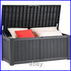 450L Outdoor Storage Box Resin Waterproof Garden Utility Cushion Shed Container