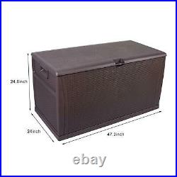 450 Litre Outdoor Storage Box Garden Patio Plastic Chest Lid Container Multibox