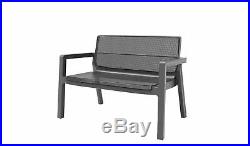 4 Seater Garden Outdoor Rattan Sofa Set with Accent Table Dark Grey High Quality