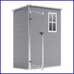 5 X 3FT Weather-Resistant Lockable Garden Storage Shed Outdoor Plastic Bin House