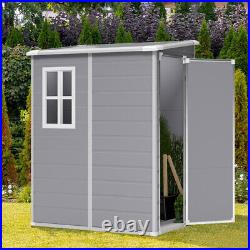 5 x4 ft Plastic Shed Outdoor Garden Storage Shed Pent Roof Bike Tool Box Storage