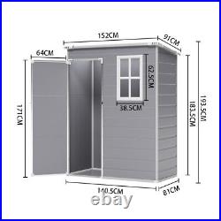 5 x 3 Plastic Garden Shed Tool Storage Shed With Window High-pitched Pent Roof