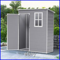5ftx3ft Plastic Garden Shed Outdoor Tool Storage House with Window Lockable Door