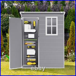 5x3 5x4 6x4.4ft Plastic Garden Shed House Patio Storage Tool Sheds Lockable Door