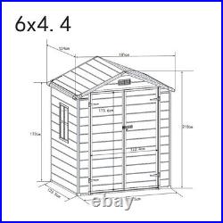 6 x 4.4FT Secret-Garden-UK Outdoor Garden Shed Storage Sheds Plastic Small House