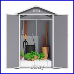 6x4.5FT Large Lockable Plastic Garden Storage Shed Apex Roof Tools Storage House