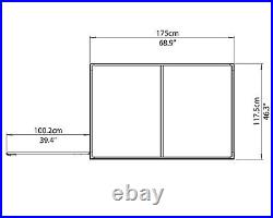 6x4 PALRAM SKYLIGHT PLASTIC GREY PENT SHED GARDEN STORE 4ft x 6ft POLYCARBONATE