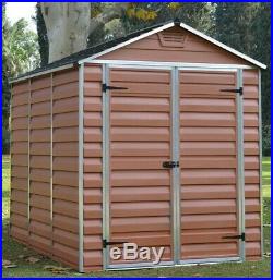 6x8 PALRAM SKYLIGHT PLASTIC AMBER APEX SHED GARDEN STORE 6ft x 8ft POLYCARBONATE
