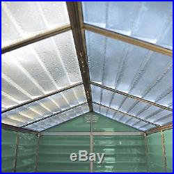 6x8 Plastic Skylight Garden Storage Shed Palram Green Apex Windowless 6ft 8ft