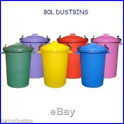 80/85 Litre Garden/house/dustbin/bin Pick A Colour