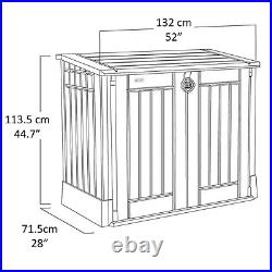 880L Garden Storage Box Large Shed Keter Outdoor Plastic Waterproof Cabinet Bin