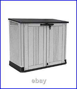 880L Outdoor Garden Plastic Storage Shed Box Grey and Black