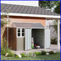8 x 6 ft Galvanised Garden Shed, Outsoor Metal Storage Shed with Double