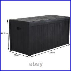AllBlack 430L Garden Storage Chest Cushion Box Waterproof Outdoor Deck Case Shed