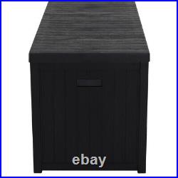 Black Garden Tool Storage Box Outdoor Shed Box Bin Utility Chest Box Large 430L