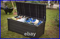 Brightwood 454L Outdoor 60% Recycled Garden Furniture Storage Box Brown Wood Pan