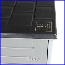 Charles Bentley 1170L Outdoor Garden Storage Cabinet Grey and Black