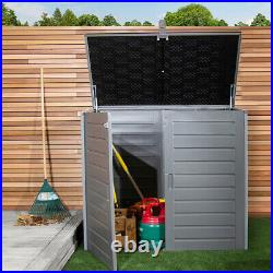 Charles Bentley 1170L Outdoor Garden Storage Cabinet Grey and Black