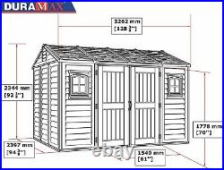 Duramax Apex 10.5 x 8 Plastic Garden Storage Shed Fire Retardant Waterproof