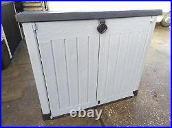 Ex Display Keter Store-it-Out Ace Garden Bin Storage Shed 1200L Grey