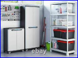 Extra Large Grey/Black Garden Storage Tool Box Cabinet Garage Shed Shelves