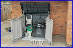 Extra Large Outdoor Plastic Garden Storage Unit / Bin Store 1200 litre grey
