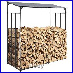 Extra Large Outdoor Wooden Log Store Metal Garden Shed Firewood Stacking Storage