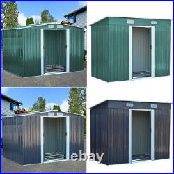 Galvanize Metal Garden Storage Shed Foundation Kit House Pent Apex Roof 4/6/10FT