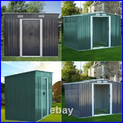 Galvanize Metal Garden Storage Shed Foundation Kit House Pent Apex Roof 4/6/10FT
