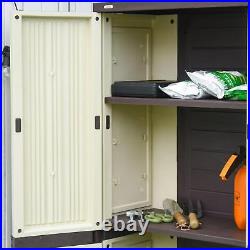 Garden Cabinet Shed Double-door Storage Closet Four Shelves