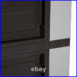 Garden Cabinet Shed Double-door Storage Closet Four Shelves PP Grey Patio