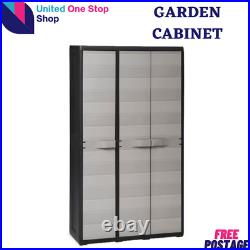 Garden Outdoor Storage Cabinet 4 Adjustable Shelves Unit Utility Tool Organiser