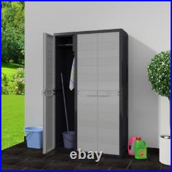 Garden Outdoor Storage Cabinet 4 Adjustable Shelves Unit Utility Tool Organiser