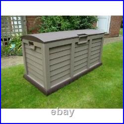 Garden Shed Brown Strong Outdoor Wheels And Plastic Storage Container Unit Bin