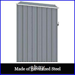 Garden Shed Metal Pent Roof Outdoor Storage W87xD98xH148/159cm Galvanised Steel