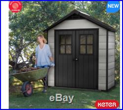 Garden Shed Patio Outdoor Keter Plastic Rustic Strong Small Storage Tools Bikes