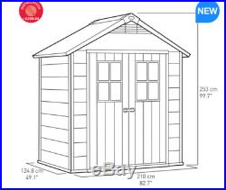 Garden Shed Patio Outdoor Keter Plastic Rustic Strong Small Storage Tools Bikes