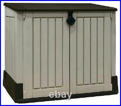 Garden Shed Strong Outdoor Beige Plastic Storage Container Patio Cabinet Unit