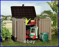 Garden Shed Strong Outdoor Beige Plastic Storage Container Patio Cabinet Unit