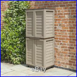 Garden Shed Tall Brown Strong Outdoor Plastic Utility Storage Container Unit Box